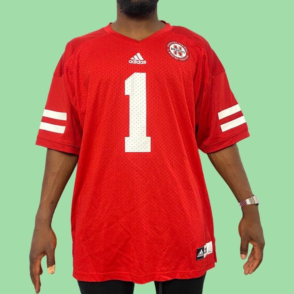 NWT Adidas University of Nebraska Football Jersey 2XL
